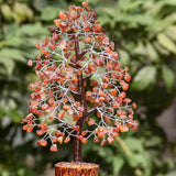 Arbore 25 cm cu pietre semipretioase Carneol - Copacel pentru Vindecare si Bunastare - Decor Feng Shui pentru Acasa si Birou - Cadou pentru Noroc si Prosperitate