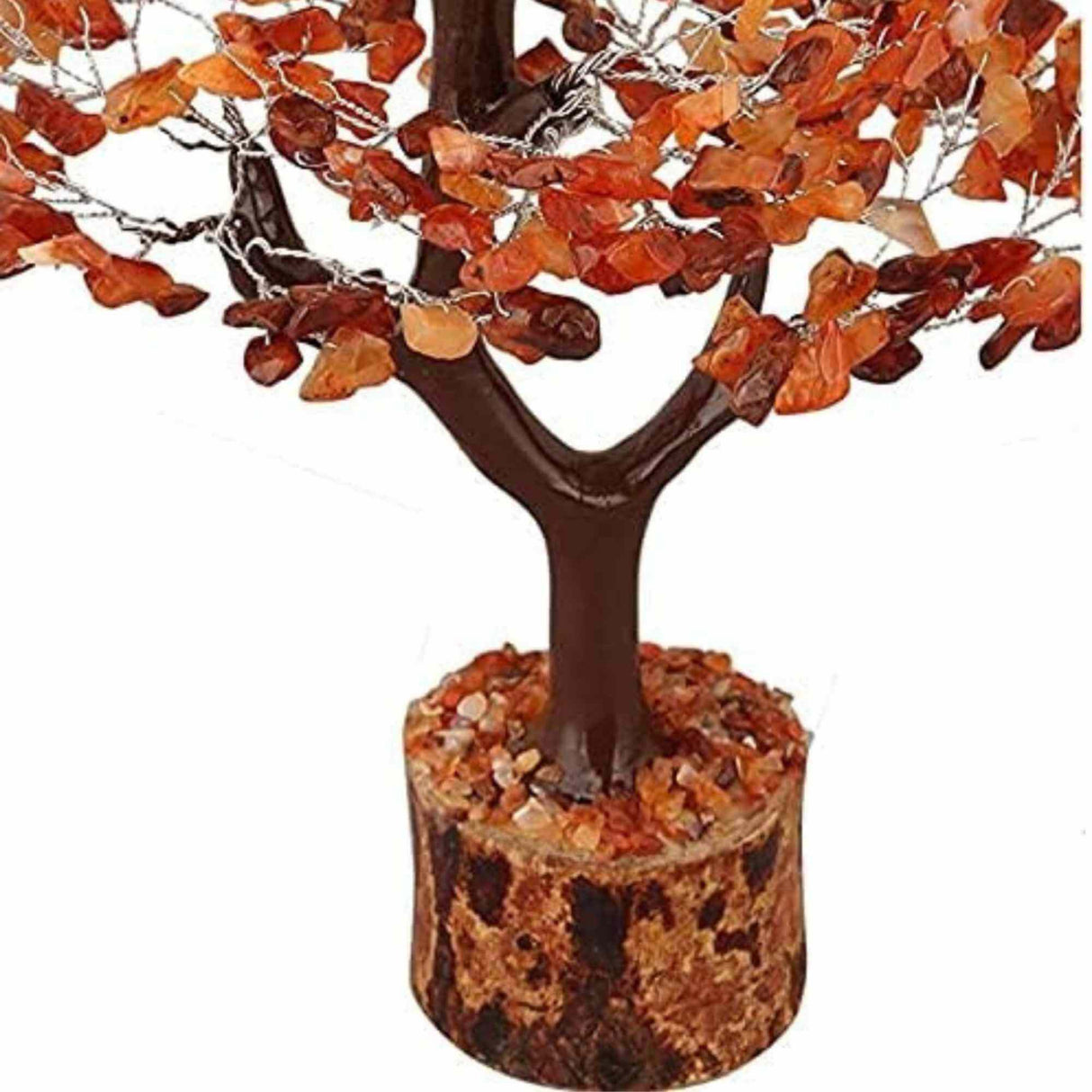 Arbore 25 cm cu pietre semipretioase Carneol - Copacel pentru Vindecare si Bunastare - Decor Feng Shui pentru Acasa si Birou - Cadou pentru Noroc si Prosperitate
