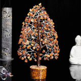 Arbore 25 cm cu pietre semipretioase Carneol - Copacel pentru Vindecare si Bunastare - Decor Feng Shui pentru Acasa si Birou - Cadou pentru Noroc si Prosperitate
