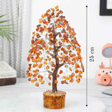 Arbore 25 cm cu pietre semipretioase Carneol - Copacel pentru Vindecare si Bunastare - Decor Feng Shui pentru Acasa si Birou - Cadou pentru Noroc si Prosperitate