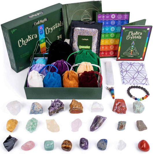 Cristale si Pietre Semipretioase Chakra - Set 34 Piese