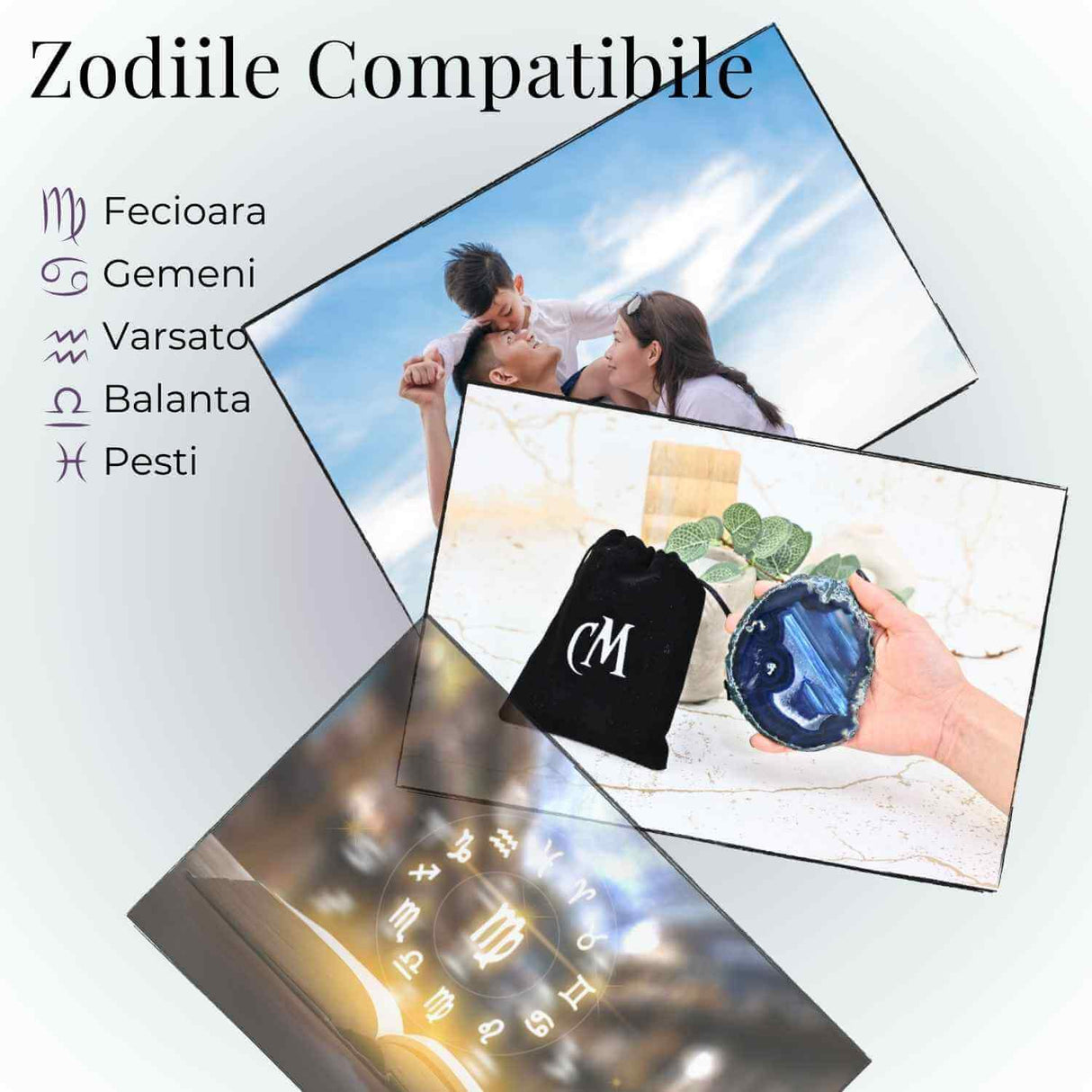 Felie de Agat Albastru 15-16 cm – Calm si Claritate Mentala