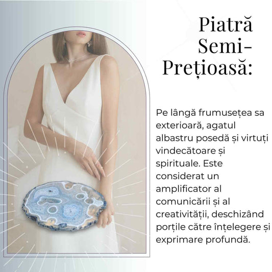 Felie de Agat Albastru 9-10 cm – Calm si Claritate Mentala