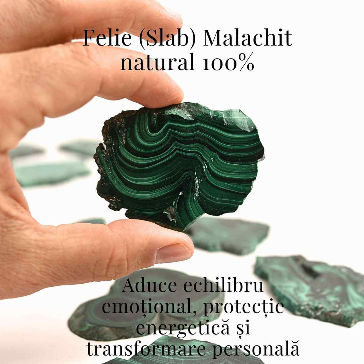 Felie Malachit Natural 5-6 cm - Vindecare si Echilibru Energetic