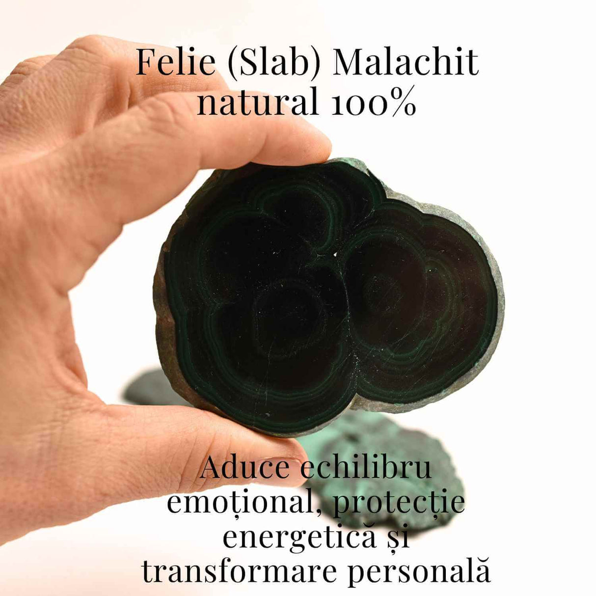 Felie Malachit Natural 8-9 cm - Vindecare si Echilibru Energetic