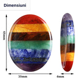 Forma ovala din pietre semipretioase 7 chakre pentru degetul mare - Utila pentru anxietate, meditatie, cristal natural de buzunar