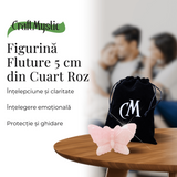 Figurina Fluture din Cuart Roz Natural, 5 cm - Incurajeaza Iubirea de Sine si Armonia Emotionala
