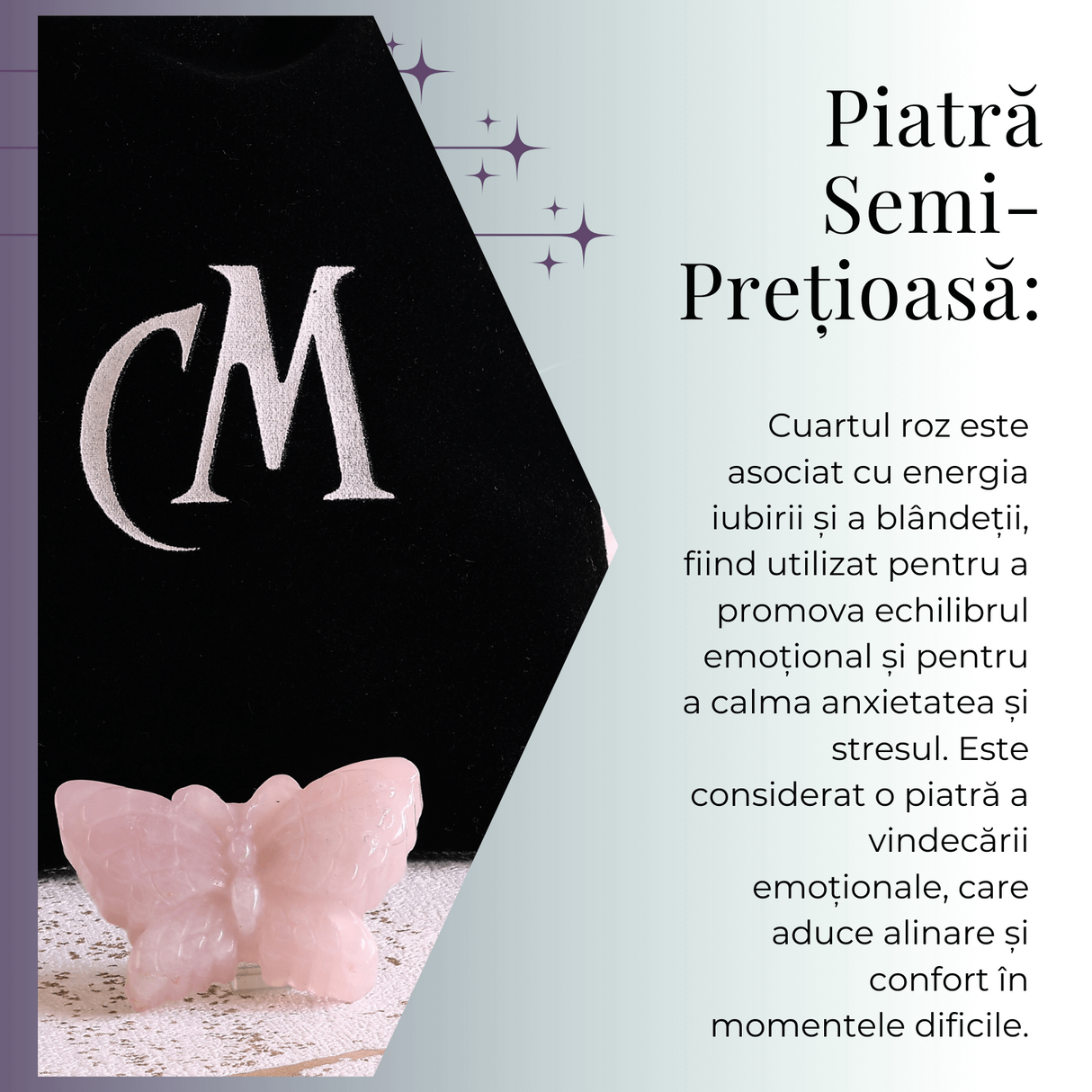 Figurina Fluture din Cuart Roz Natural, 5 cm - Incurajeaza Iubirea de Sine si Armonia Emotionala