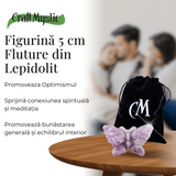 Figurina Fluture din Lepidolit Natural, 5 cm - Promoveaza Calm si Echilibru Emotional