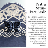 Figurina Fluture din Obsidian Natural, 5 cm - Protectie Energetica si Transformare Spirituala