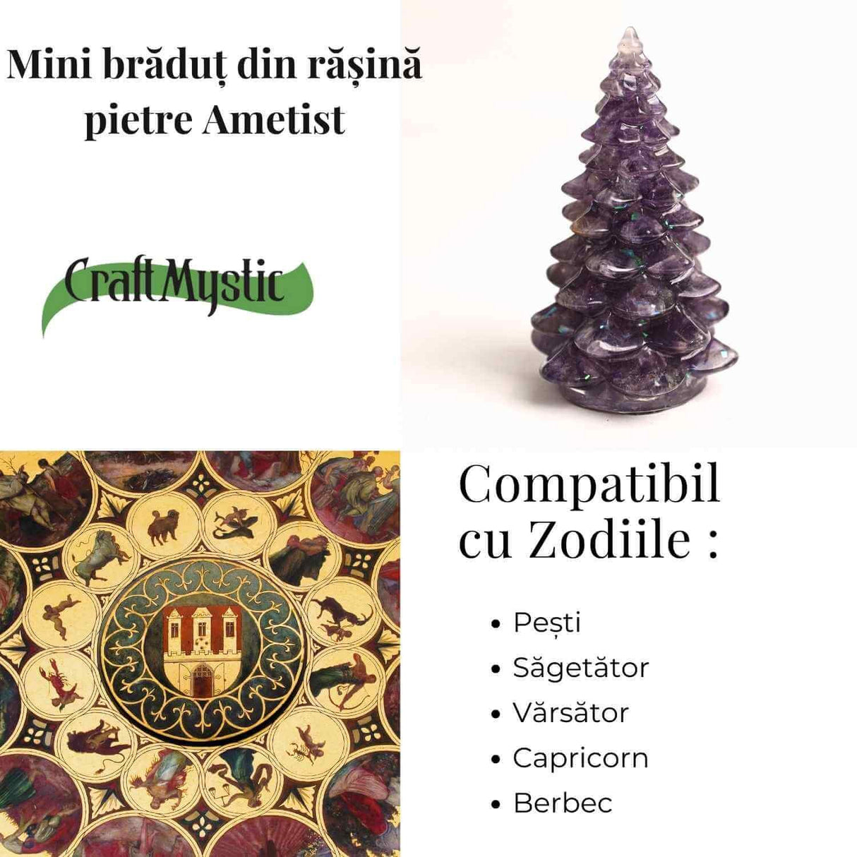 Figurina Bradut cu Ametist – Calm si Protectie Spirituala