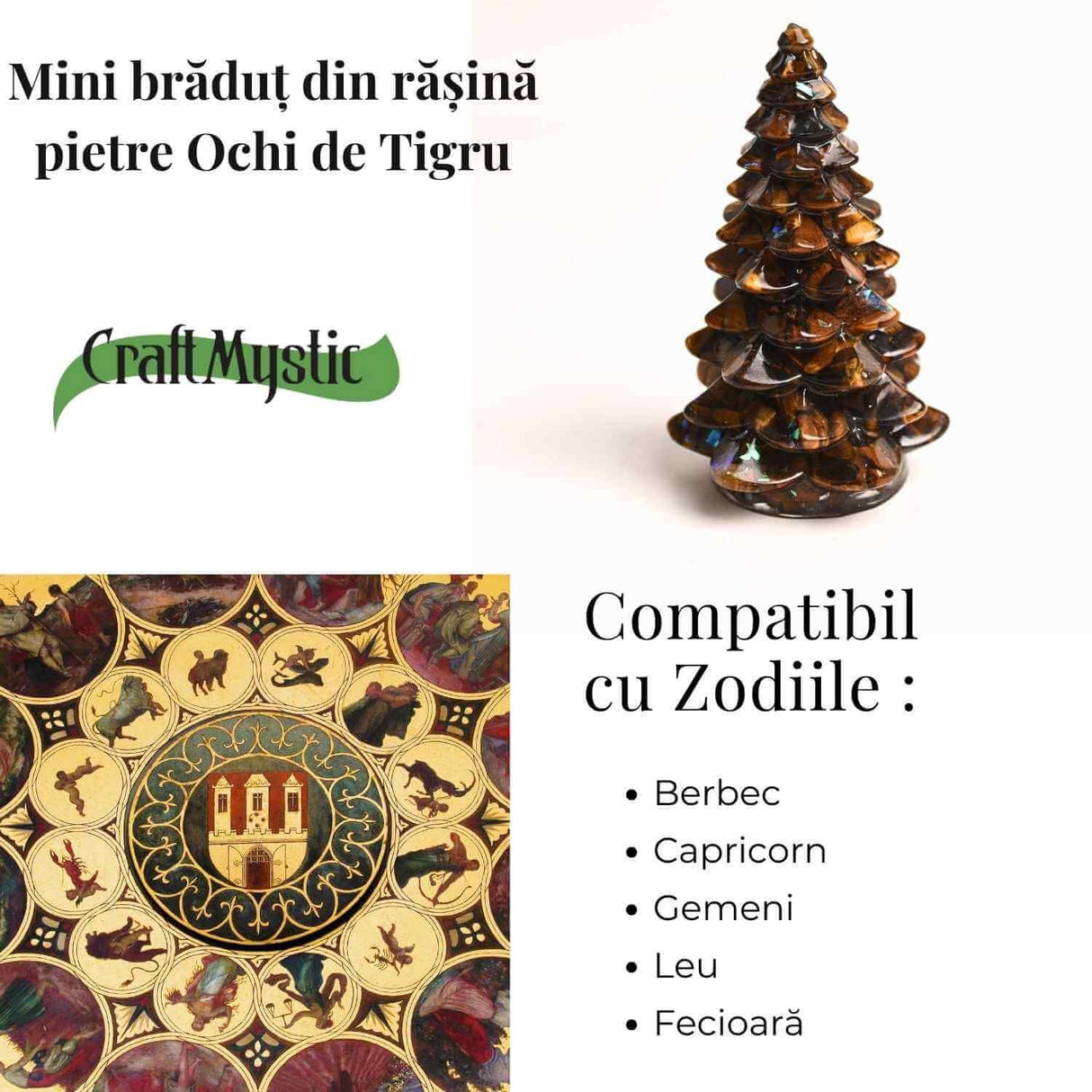 Figurina Bradut cu Ochi de Tigru – Protectie si Incredere