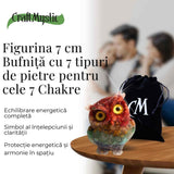 Figurina Bufnita 7 Chakre din Pietre Naturale, Armonie si Echilibru