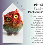 Figurina Bufnita 7 Chakre din Pietre Naturale, Armonie si Echilibru