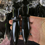 Figurina Pumnal din Obsidian Natural - Decor Elegant, Vindecare Reiki