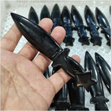 Figurina Pumnal din Obsidian Natural - Decor Elegant, Vindecare Reiki