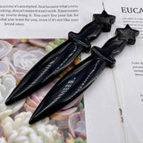 Figurina Pumnal din Obsidian Natural - Decor Elegant, Vindecare Reiki
