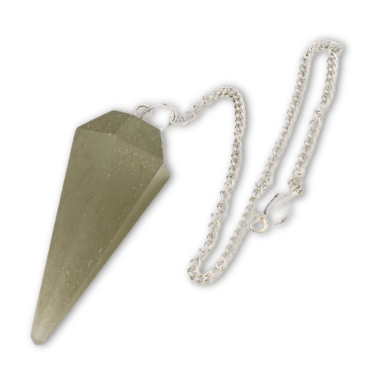 Pendul de Radiestezie cu Varf de Aventurin Verde Natural 45 mm