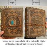 Jurnal piele naturala cu Aventurin verde – Creativitate si energie pozitiva