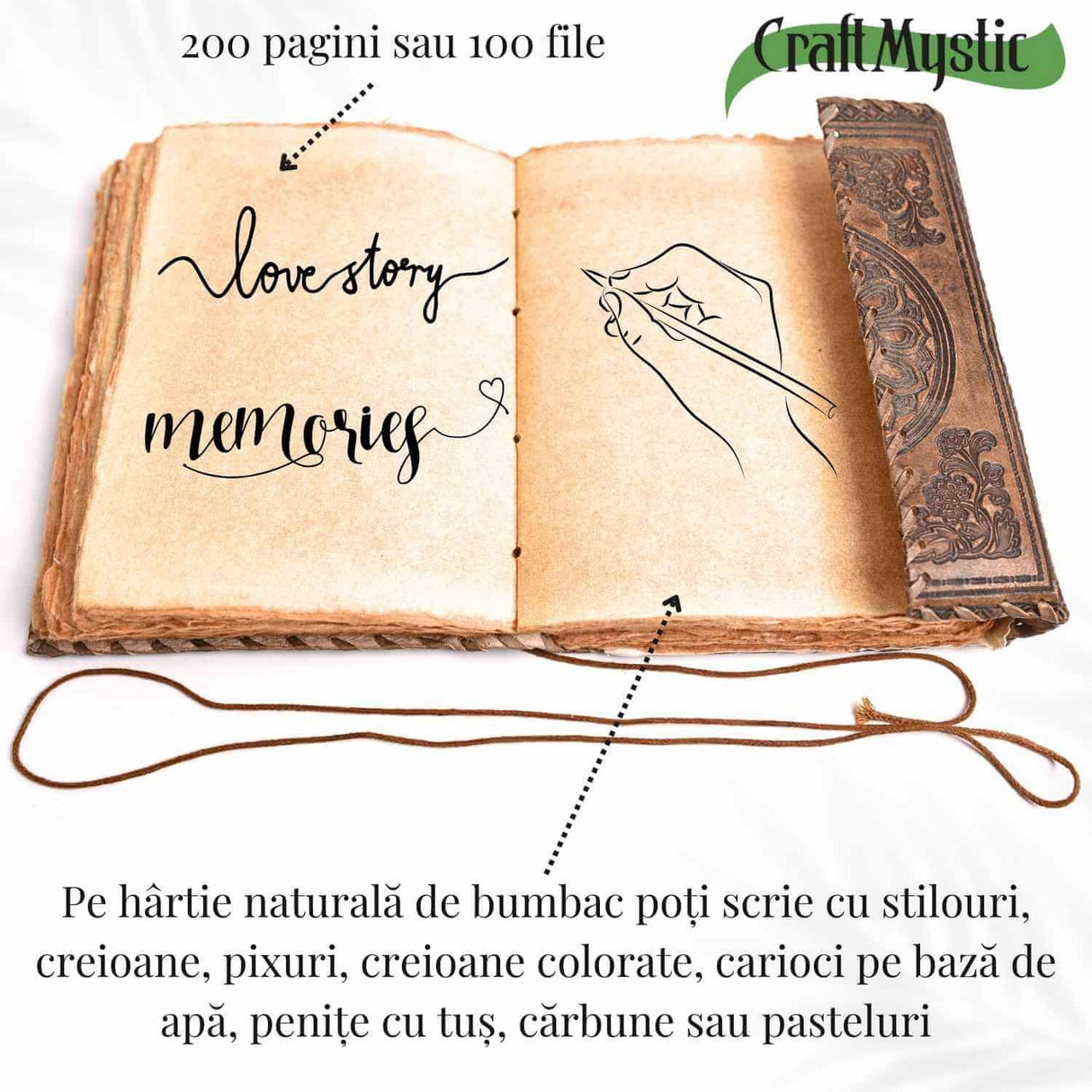 Jurnal piele naturala cu Aventurin verde – Creativitate si energie pozitiva
