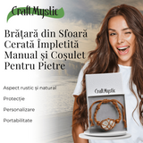 Bratara Reglabila din Sfoara maro Cerata cu Cosulet pentru Pietre si Cristale