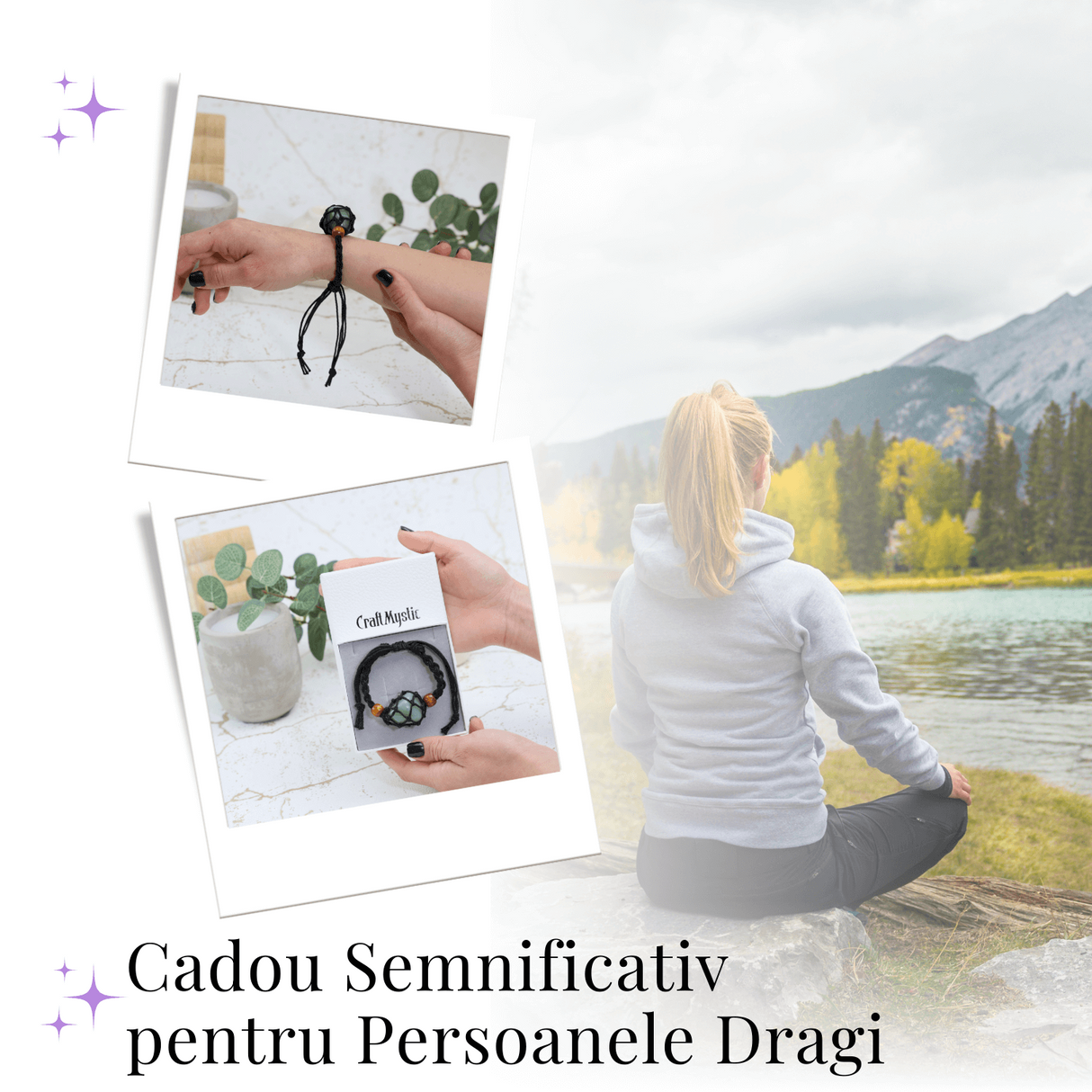 Bratara Reglabila din Sfoara Cerata Neagra cu Cosulet pentru Pietre si Cristale Semipretioase