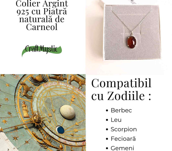 Vitalitate si Curaj Zilnic – Colier Oval cu Carneol si Argint 925
