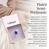 Inel Reglabil Metal Argintiu cu Piatra Naturala Lapis Lazuli