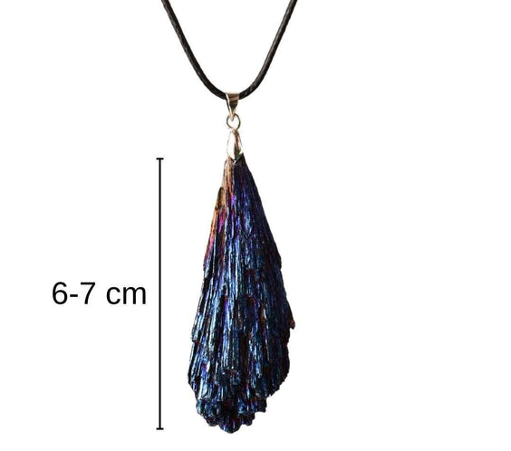 Colier 6-7 cm ajustabil cu cristal natural Turmalina neagra elctroplacat curcubeu