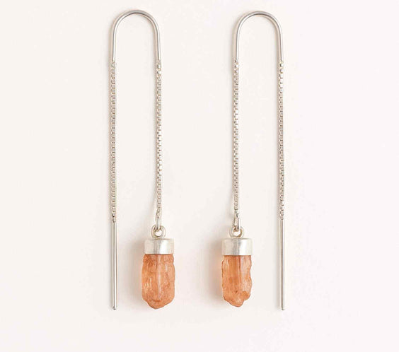 Cercei lungi din argint 925 cu topaz imperial natural – Eleganta si energie pozitiva