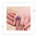 Inel Auriu cu Design Floral din Ametist