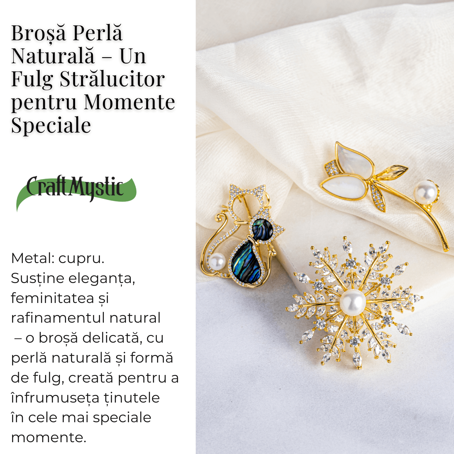 Brosa perla naturala – Un fulg stralucitor pentru momente speciale