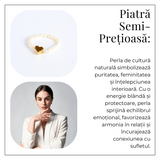 Inel cu perle naturale si inimioara aurie – Cadoul perfect din inima