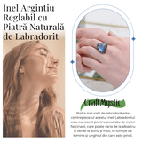 Inel Argintiu Reglabil cu Labradorit - Transformare si Protectie Spirituala