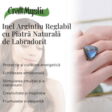 Inel Argintiu Reglabil cu Labradorit - Transformare si Protectie Spirituala