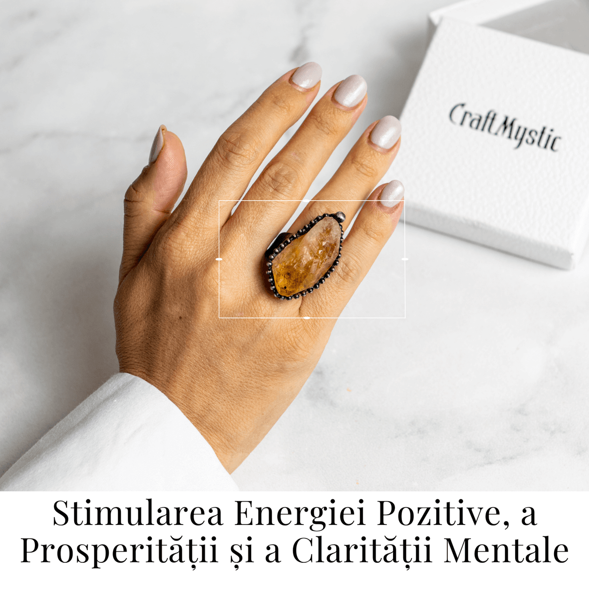 Inel Reglabil Vintage cu Citrin Natural – Abundenta si Energie Pozitiva