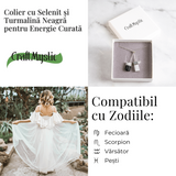 Protectie completa – Colier cu selenit si turmalina neagra pentru energie curata