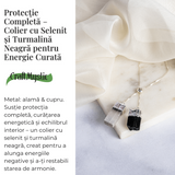 Protectie completa – Colier cu selenit si turmalina neagra pentru energie curata