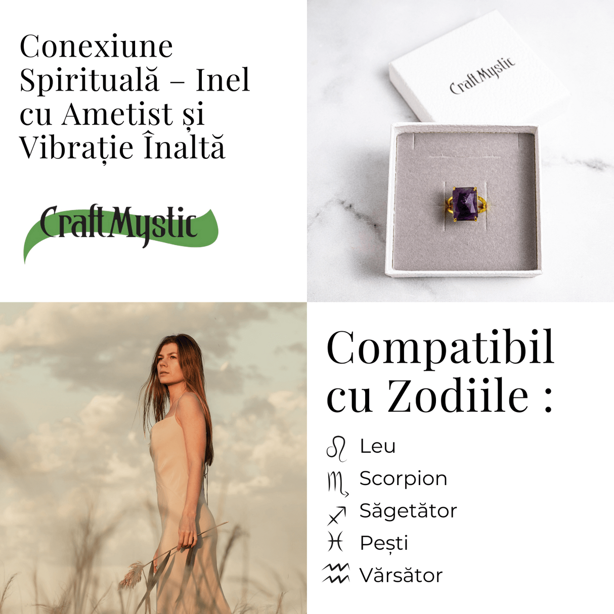Conexiune Spirituala – Inel cu Ametist si Vibratie Inalta