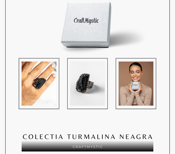 Inel Reglabil Vintage cu Turmalina Neagra – Protectie Energetica