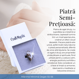 Inel vintage ajustabil cu Agat Druzy natural, pentru echilibru si protectie