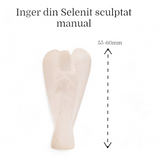 Inger de 55-60 mm Sculptat Manual din Piatra Naturala de Selenit-Protecție și Claritate Spirituală