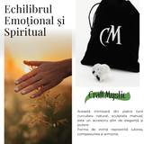 Inima Sculptata Manual din Piatra Lunii Curcubeu - Armonie si Liniste