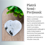 Inima Sculptata Manual din Piatra Lunii Curcubeu - Armonie si Liniste