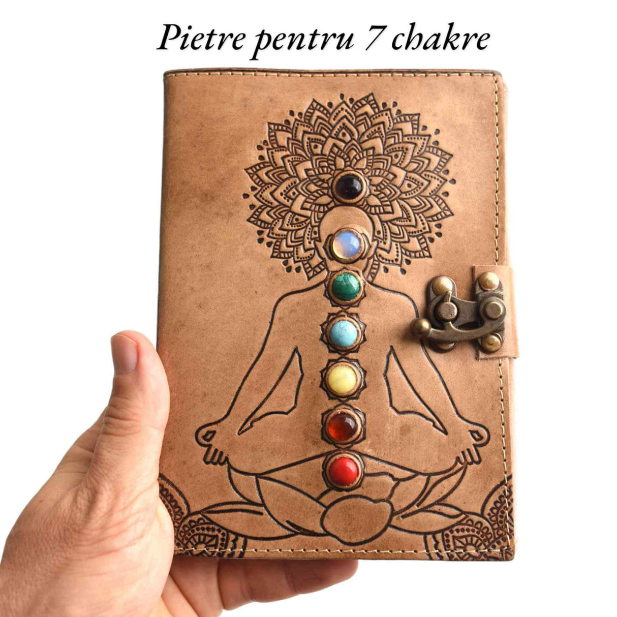 Jurnal Vintage Yoga cu 7 Pietre Chakre - Imbunatateste Spiritualitatea