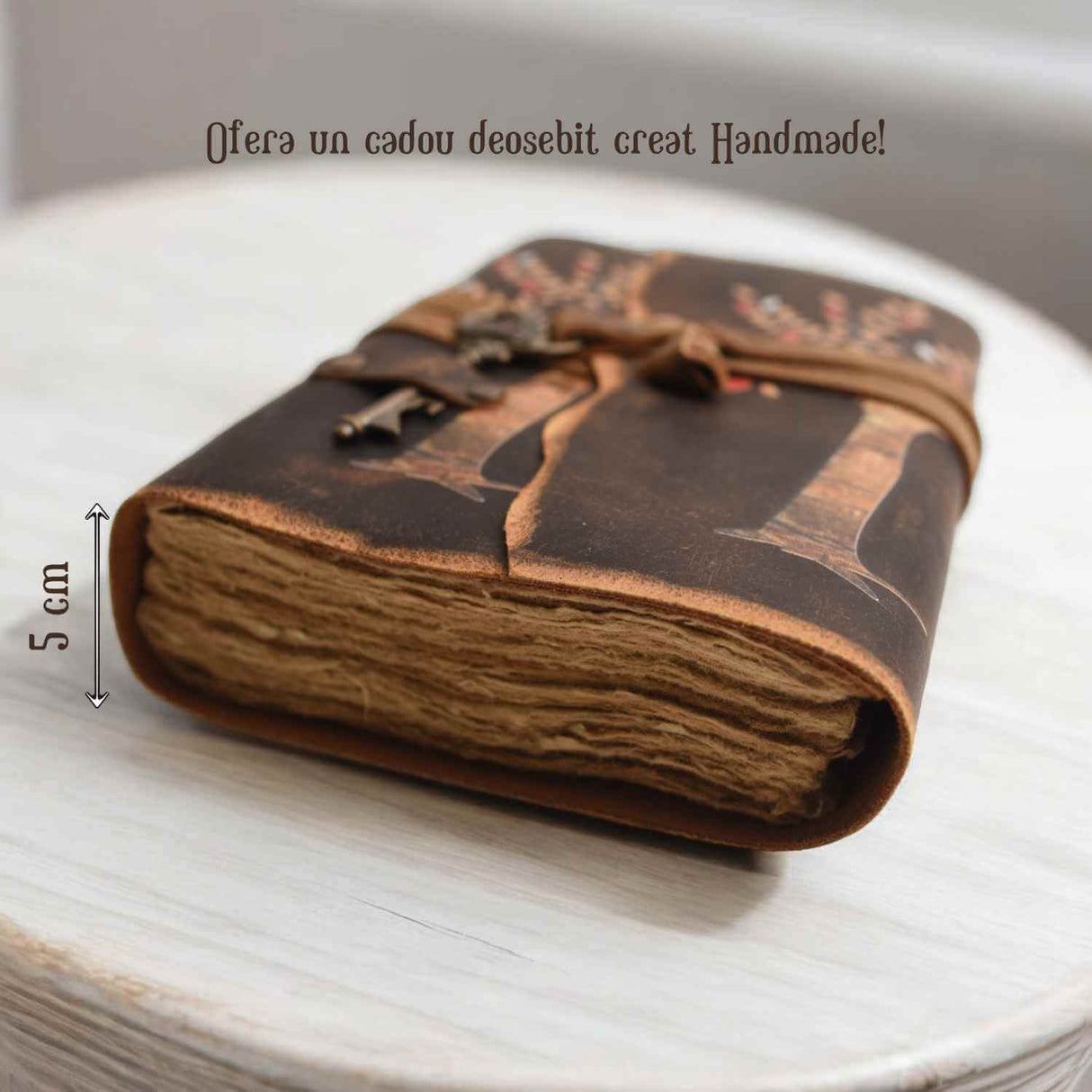 Jurnal Vintage cu Arborele Vietii, inchidere cu cheie si hartie de pergament- Protecție și Creștere