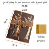 Jurnal Vintage cu Arborele Vietii, inchidere cu cheie si hartie de pergament- Protecție și Creștere