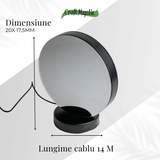 Lampa cu Oglinda si Ametist Natural – Decor cu Iluminare Magica si Cristale Energetice