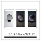 Lampa cu Oglinda si Ametist Natural – Decor cu Iluminare Magica si Cristale Energetice