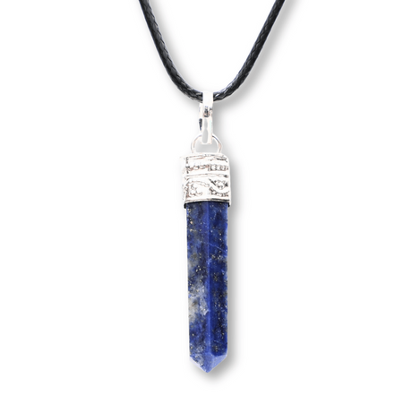 Colier Reglabil cu Pandantiv 35mm Varf de Lapis Lazuli cu 6 Fete
